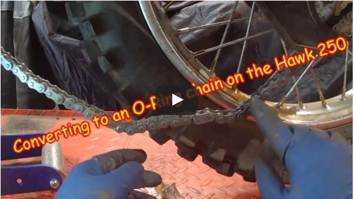 Hawk 250 Dual Sport - Replacing Cheap Chain with Quality O Ring Chain Video